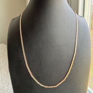 NWT Rose Gold Plated Chain Necklace Minimalist Mariner Link Dainty Jewelry